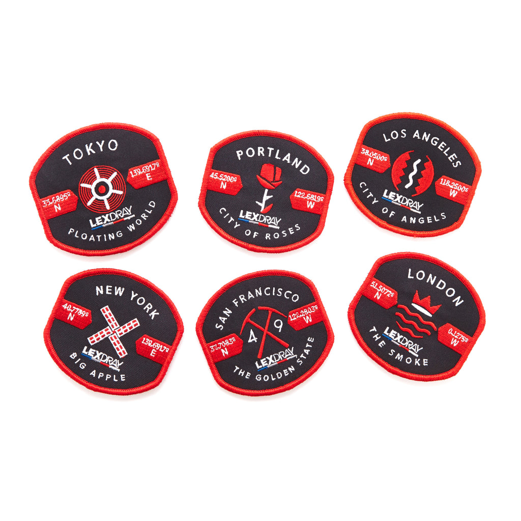City Patches, Velcro Backed Patches